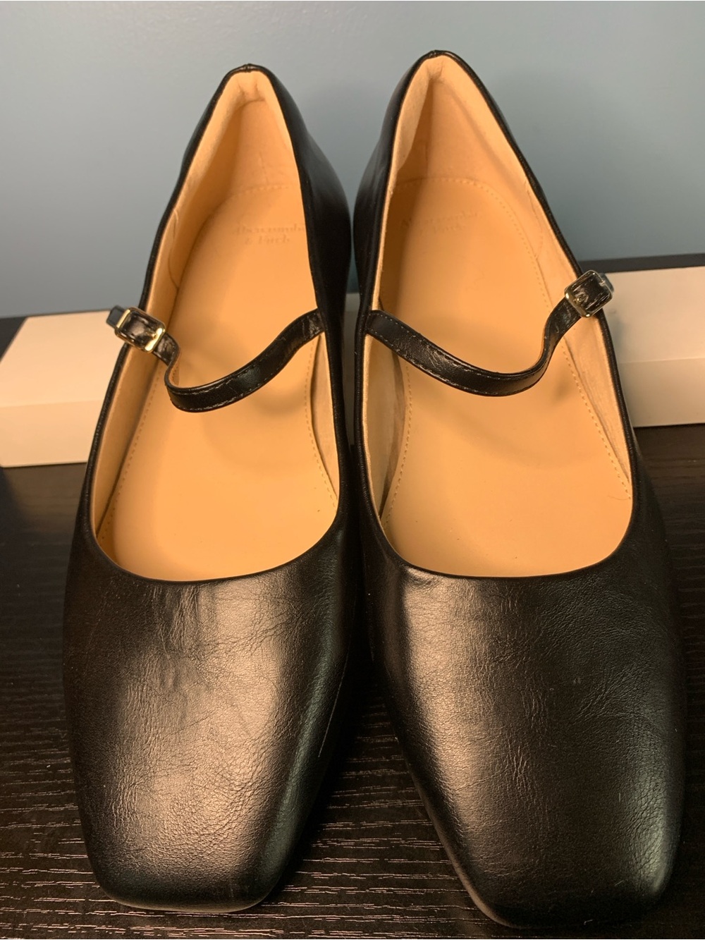 Abercrombie & Fitch Black Mary Jane Flats with Buckle Strap